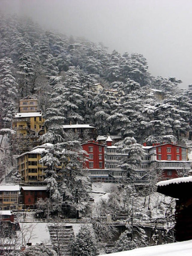The snow claded landscape of Shimla, Himachal Pradesh.