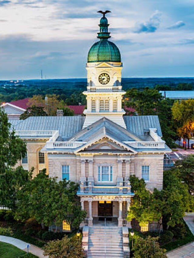 Downtown of Athens, Georgia, USA, at dusk